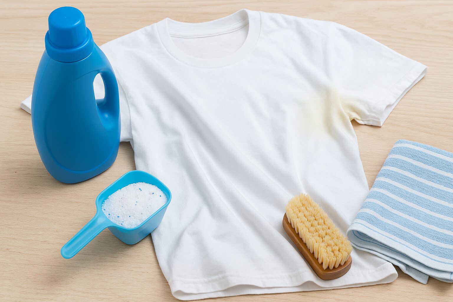 汗で黄ばんだTシャツの画像